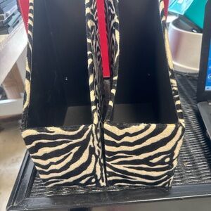 Zebra Print Magazine Holders